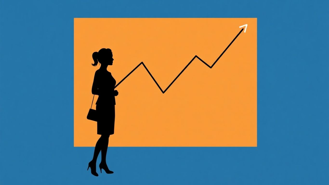 Cathie Wood and financial chart showing stock decreases.