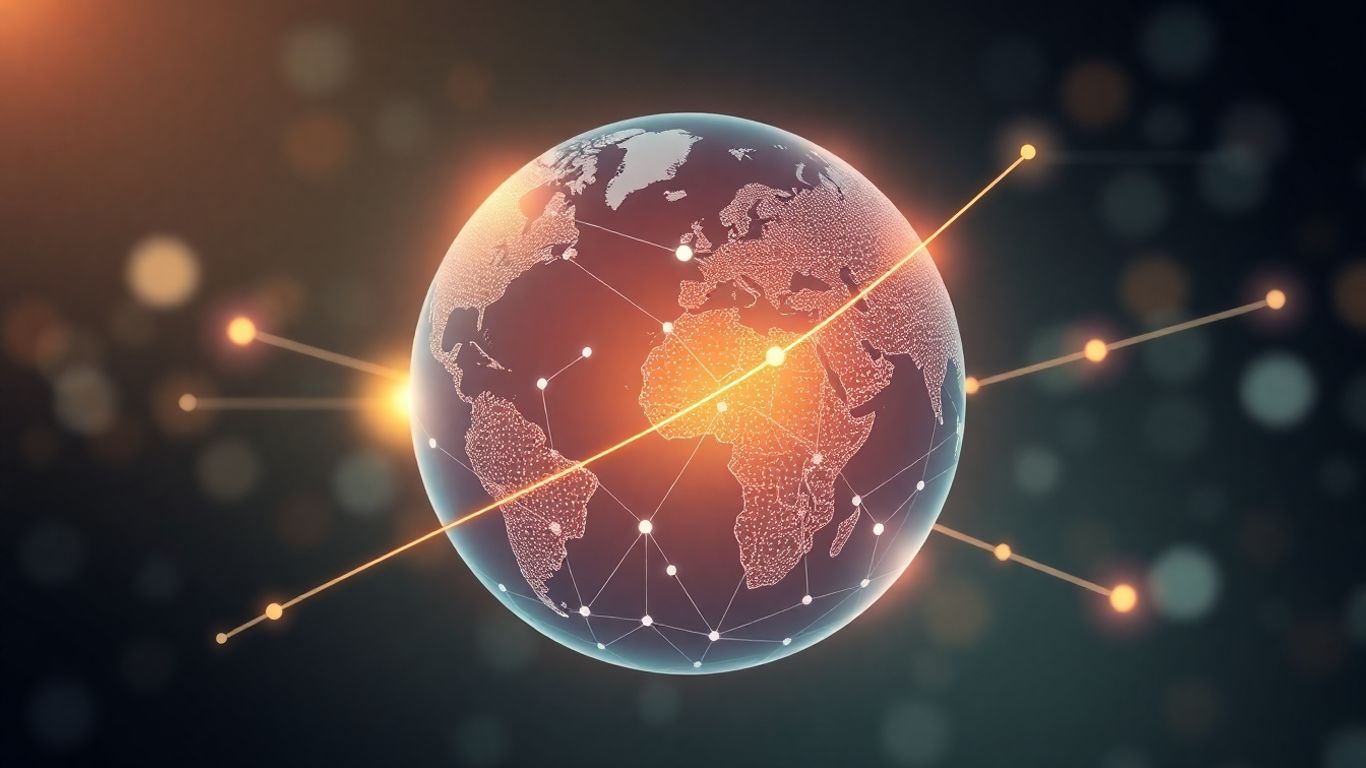 Shopify and AI global partnership illustration.