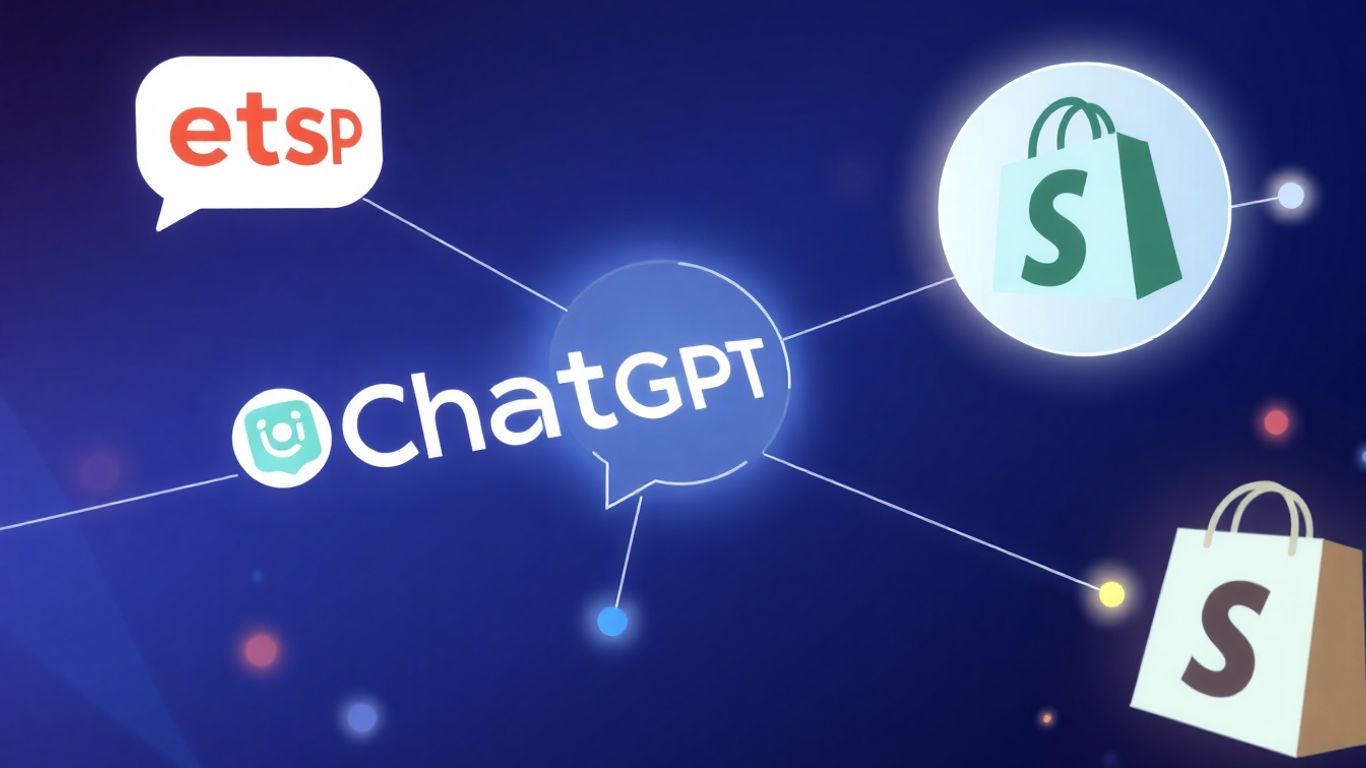 ChatGPT, Etsy, and Shopify logos integrated for e-commerce.