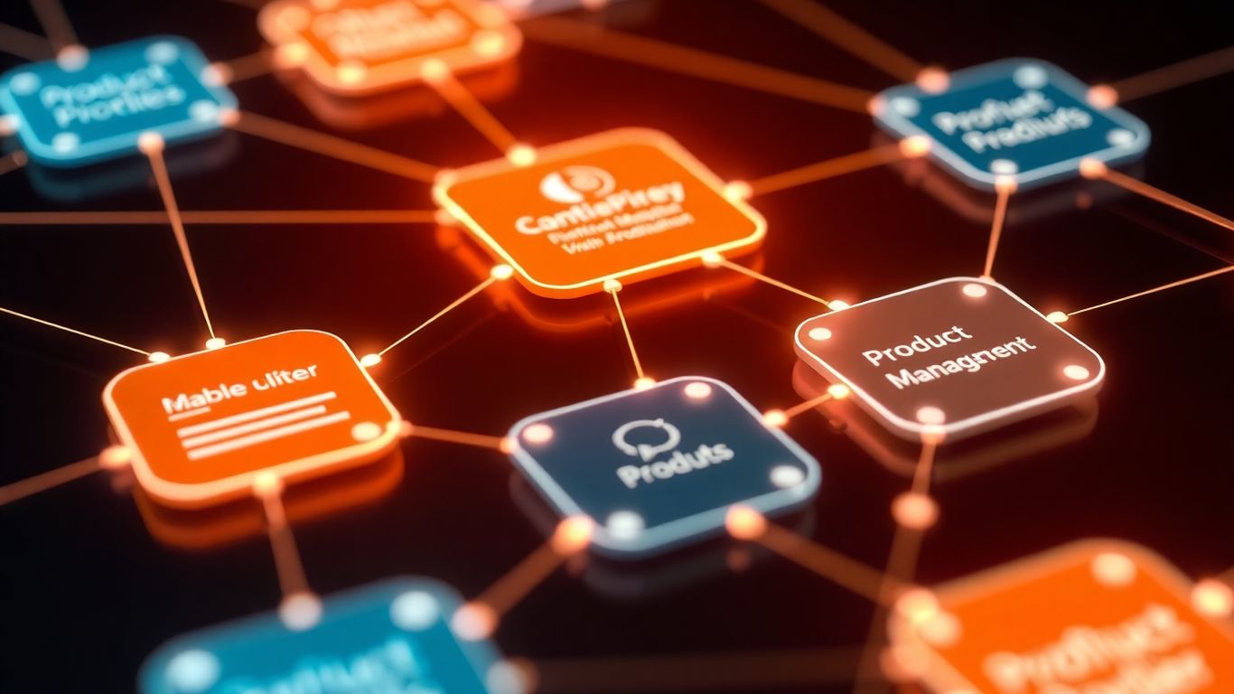 Abstract digital product network visualization