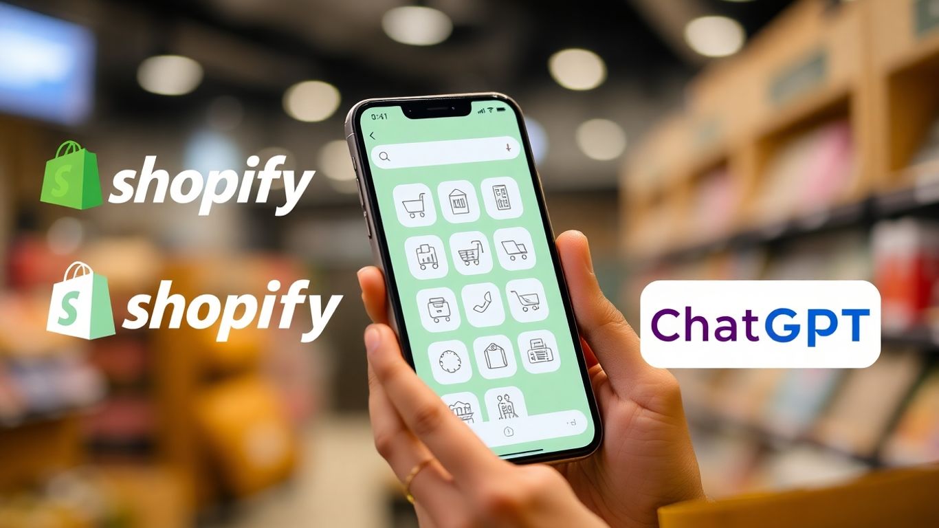 Shopper using AI chatbot app for instant shopping