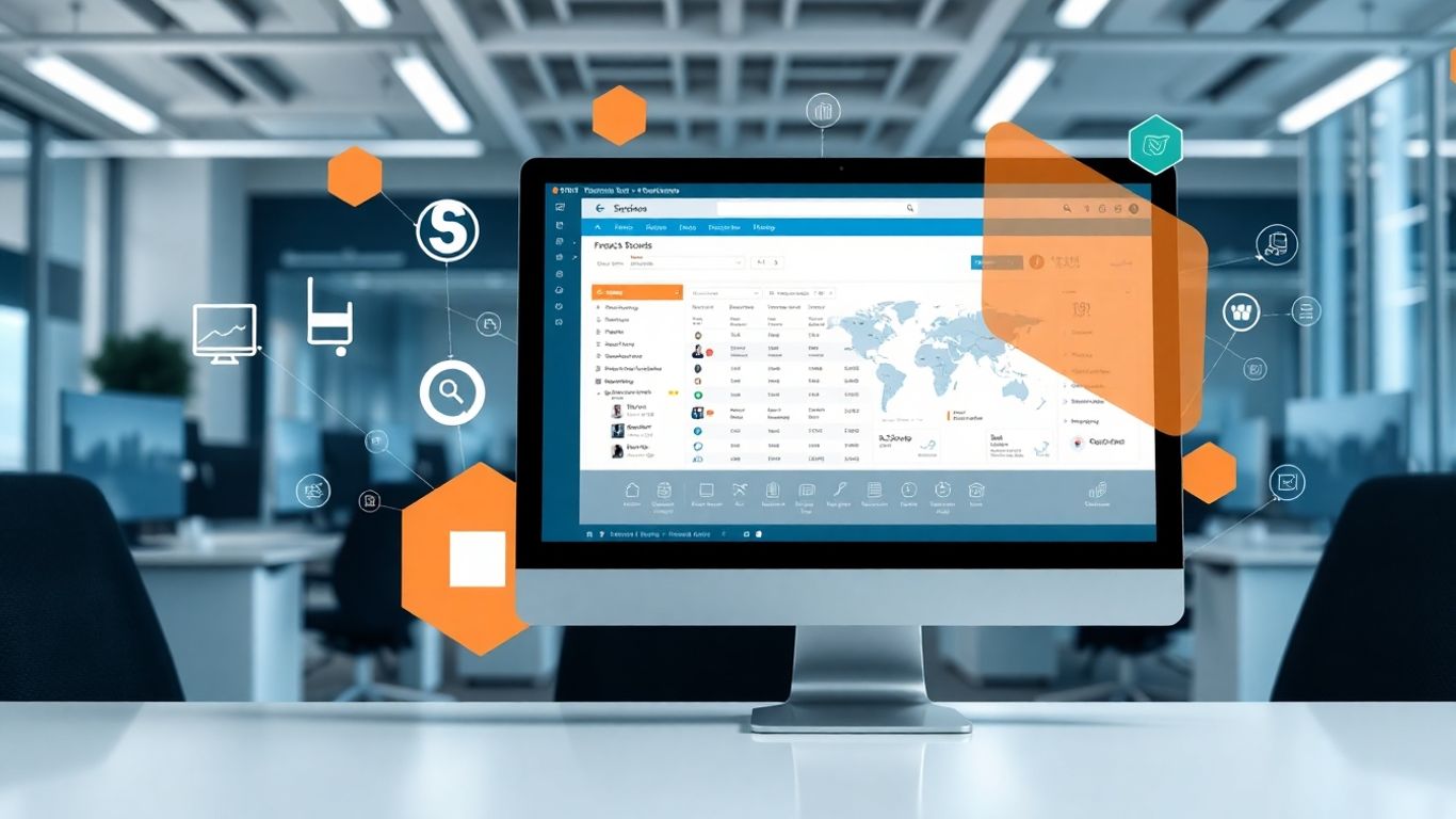 E-commerce dashboard with products and network connections