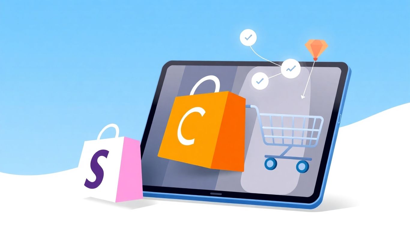 ChatGPT, Shopify, and Etsy logos with shopping cart.