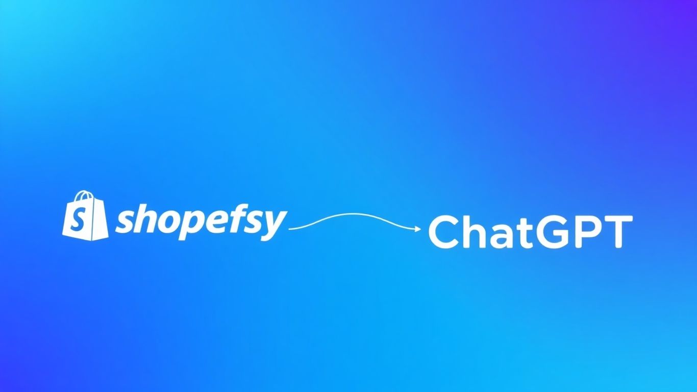 Shopify, Etsy, and ChatGPT logos connected.